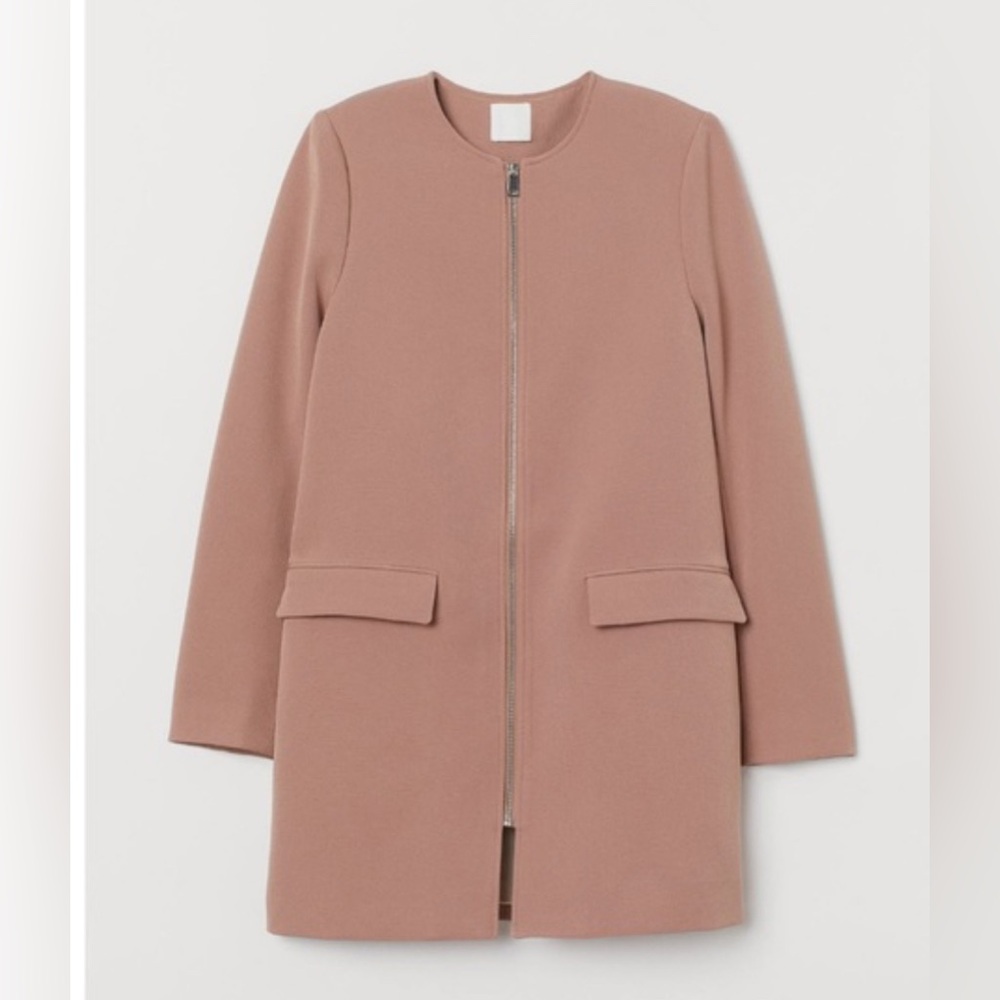 H&M Short Pink Coat (Size: 0)